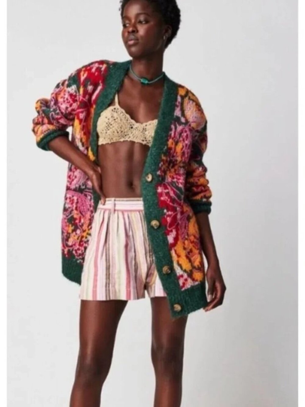 Free People Alexis Floral Cardi Size Medium